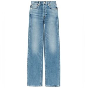 Re/Done Blue 90's High Rise Loose Straight Leg Jeans Size 25